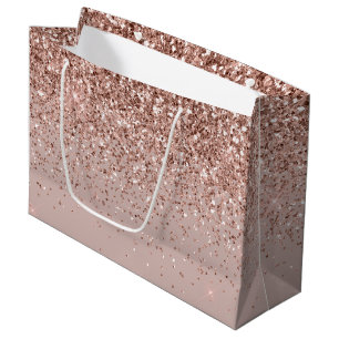 Mauve Rose Gold Glitzer Sparkle Große Geschenktüte