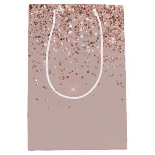 Mauve Rose Gold Glitzer Sparkle Mittlere Geschenktüte