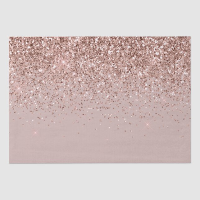 Mauve Rose Gold Glitzer Sparkle Seidenpapier (Vorderseite)
