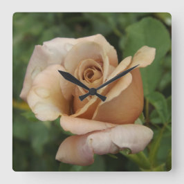 Mauve Rose Quadratische Wanduhr