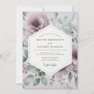 Mauve Salbei Ätherische Hochzeit Einladung