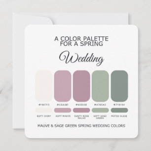 Mauve Salbei Grün Frühjahrs-Hochzeitspalette 2026  Einladung