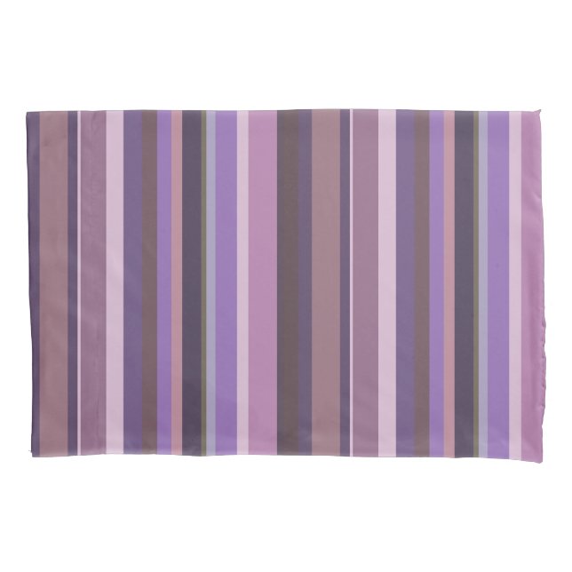 Mauve senkrechte Streifen Kissenbezug (Vorderseite)
