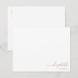 Mauve Simple der Minimalistischen Monogram-Rose Mitteilungskarte