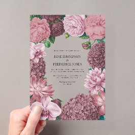 Mauve Smoke, Dusty Peony & Rosewater Clay Wedding Acryleinladungen