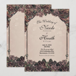 Mauve Spice Rose Glitzer Sparkle Hochzeit im Herbs Einladung