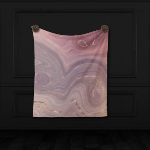 Mauve Strata   Dusty Pink und Rose Gold Agate Fleecedecke