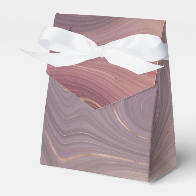 Mauve Strata | Dusty Pink und Rose Gold Agate Geschenkschachtel (Vorderseite)