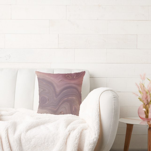 Mauve Strata | Dusty Pink und Rose Gold Agate Kissen (Liege)
