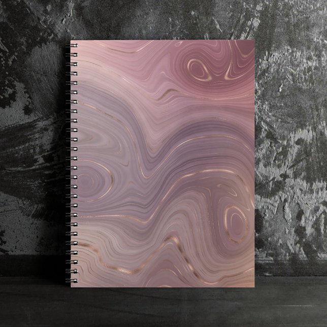 Mauve Strata | Dusty Pink und Rose Gold Agate Notizblock (Von Creator hochgeladen)