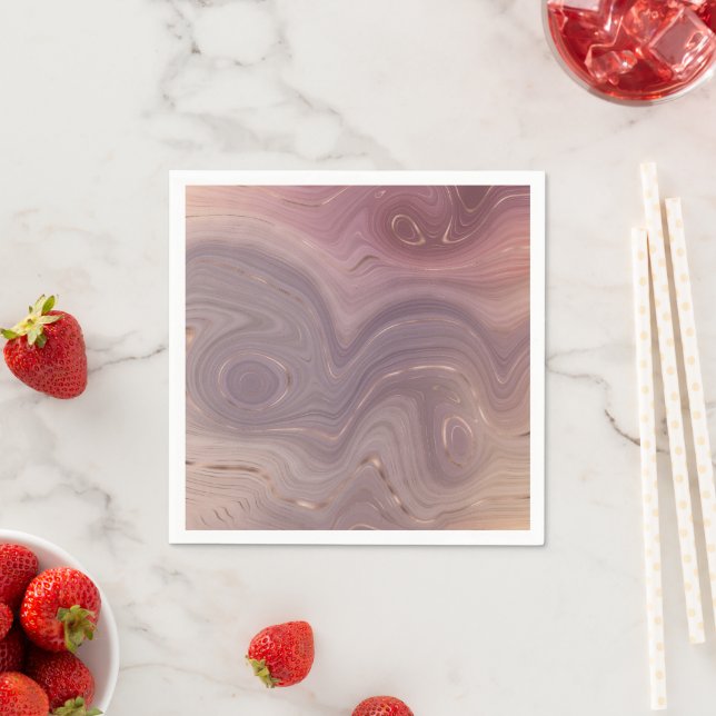 Mauve Strata | Dusty Pink und Rose Gold Agate Serviette (Beispiel)