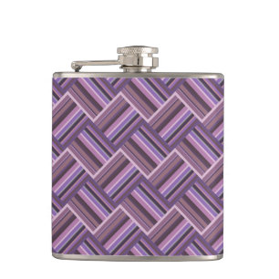 Mauve Streifen diagonales Webmuster Flachmann