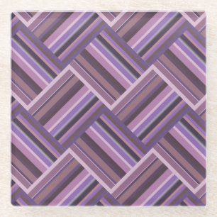 Mauve Streifen diagonales Webmuster Glasuntersetzer