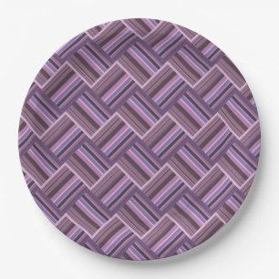 Mauve Streifen diagonales Webmuster Pappteller