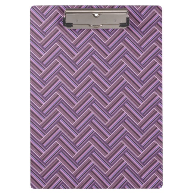 Mauve Streifen-Doppelwebermuster Klemmbrett (Vorderseite)
