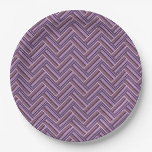 Mauve Streifen-Doppelwebermuster Pappteller