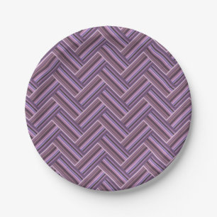 Mauve Streifen-Doppelwebermuster Pappteller