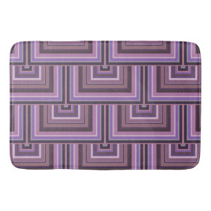 Mauve Streifen quadratische Skala Muster Badematte