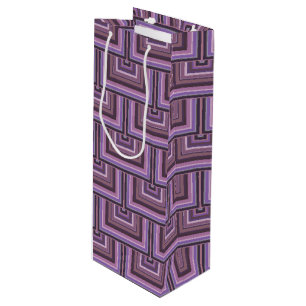 Mauve Streifen quadratische Skala Muster Geschenktüte Für Weinflaschen