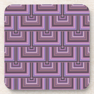 Mauve Streifen quadratische Skala Muster Getränkeuntersetzer