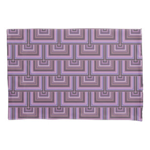 Mauve Streifen quadratische Skala Muster Kissenbezug