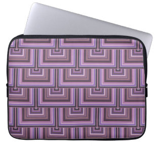 Mauve Streifen quadratische Skala Muster Laptopschutzhülle