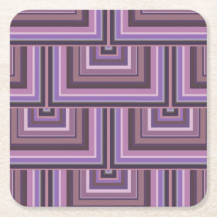 Mauve Streifen quadratische Skala Muster Rechteckiger Pappuntersetzer