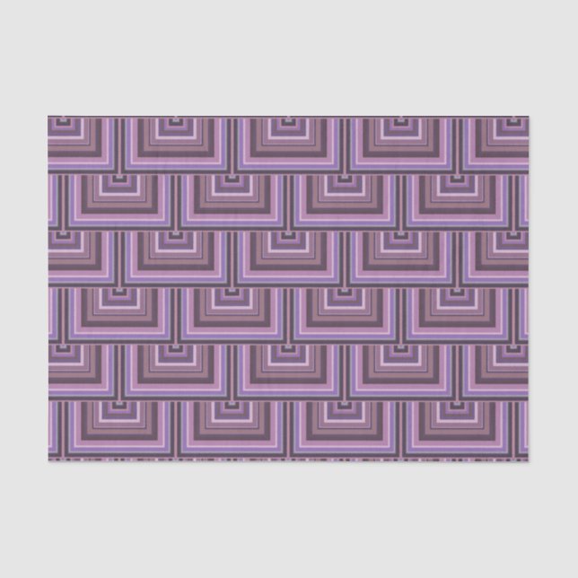 Mauve Streifen quadratische Skala Muster Seidenpapier (Vorderseite)