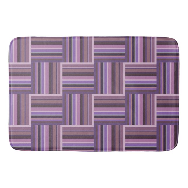 Mauve Streifen Webmuster Badematte (Vorderseite)