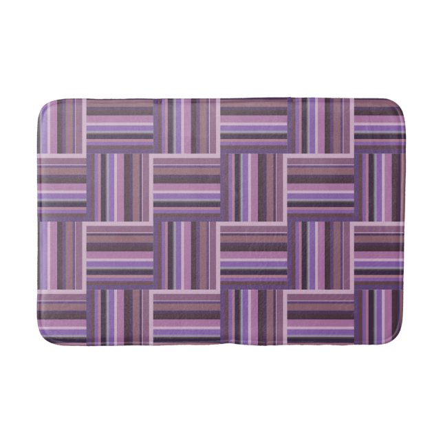 Mauve Streifen Webmuster Badematte (Vorderseite)