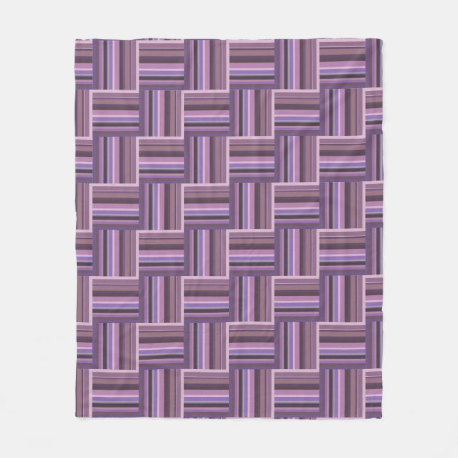 Mauve Streifen Webmuster Fleecedecke (Vorderseite)