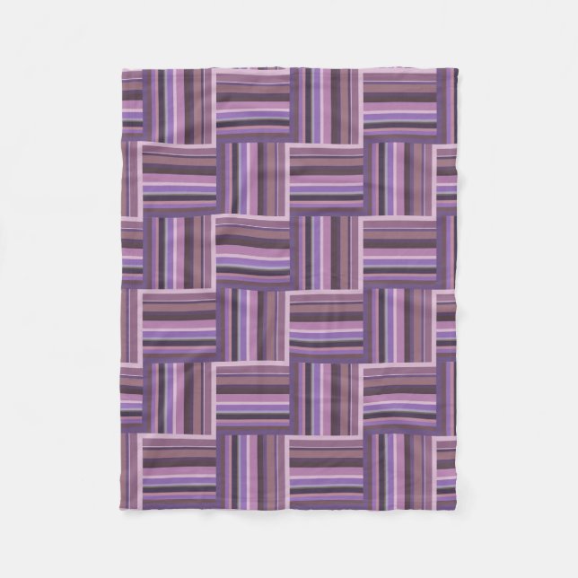 Mauve Streifen Webmuster Fleecedecke (Vorderseite)
