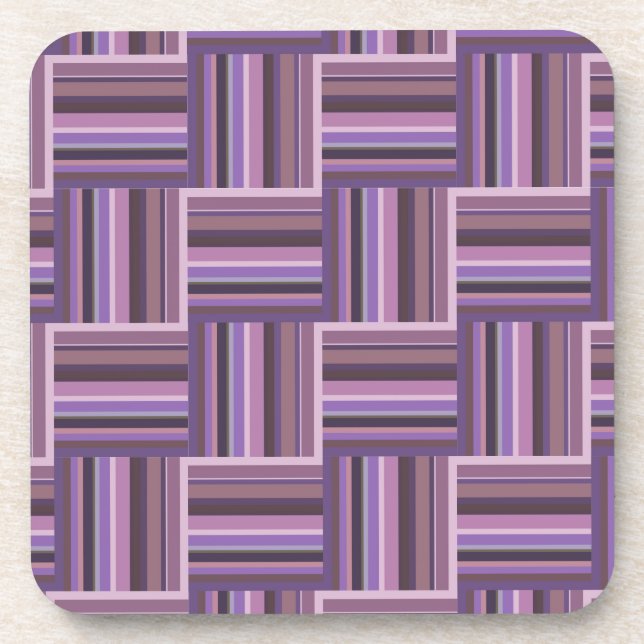 Mauve Streifen Webmuster Getränkeuntersetzer (Vorderseite)