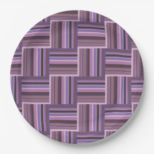 Mauve Streifen Webmuster Pappteller