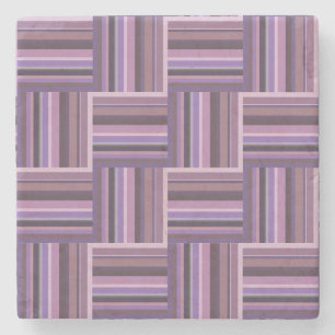 Mauve Streifen Webmuster Steinuntersetzer