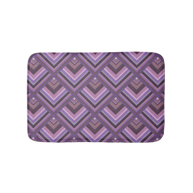 Mauve Stripes-Skalenmuster Badematte (Vorderseite)