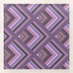 Mauve Stripes-Skalenmuster Glasuntersetzer