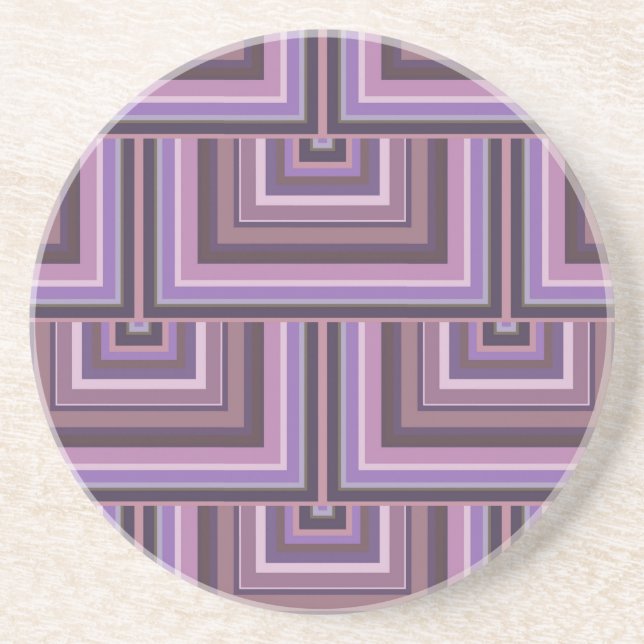 Mauve stripes square scales pattern sandstein untersetzer (Vorne)