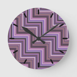 Mauve stripes stairs pattern runde wanduhr