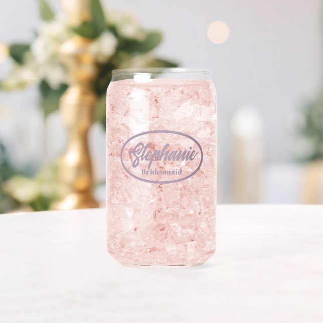 Mauve Stylized Name Wedding Bridesmaid Glass Dosenglas (Insitu (Hochzeit))
