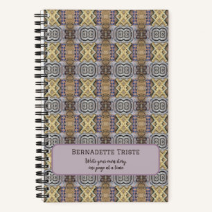 Mauve Tan Brown Geometric Seamless Pattern Notizbuch