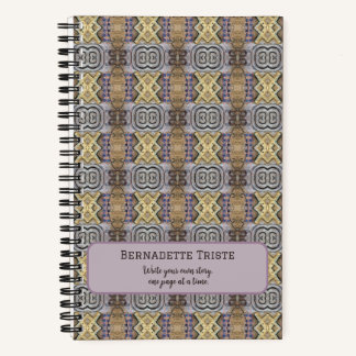 Mauve Tan Brown Geometric Seamless Pattern Notizbuch
