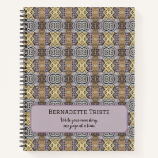 Mauve Tan Brown Geometric Seamless Pattern Notizbuch