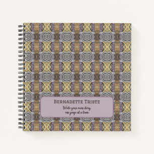 Mauve Tan Brown Geometric Seamless Pattern Notizbuch