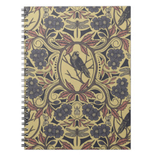 Mauve, Tan & Gray Crow & Dragonfly Notizblock