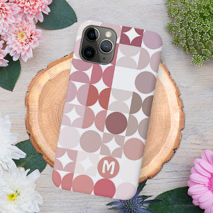 Mauve Taupe Blush Pink Circles Muster iPhone 13 Pro Hülle