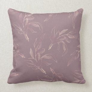  Mauve/Taupe Elégant Coussin Floral Luxury