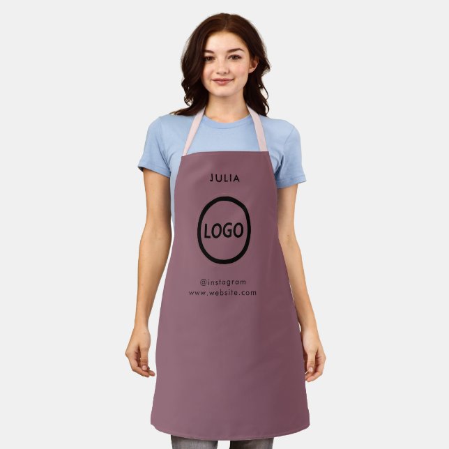 Mauve Taupe Firmenlogo Mitarbeiter Name Apr Schürze (Getragen)