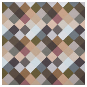 Mauve Taupe Gray Slate Blue Squares Mosaikmuster Stoff