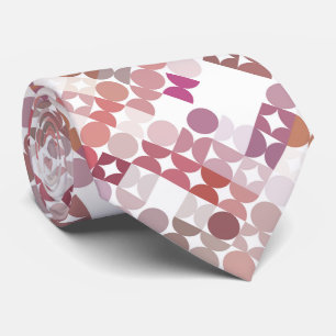 Mauve-Taupe-Staub-Blush-Pink-Retro-Art-Muster Krawatte